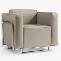 Fauteuil contemporain / en cuir / avec accoudoirs...
