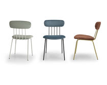 Chaise contemporaine / tapissée / en métal
