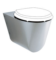 WC suspendu / en inox / pour sanitaire public...