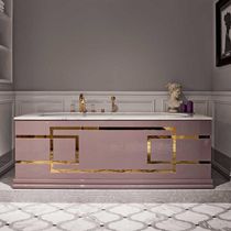 Baignoire à poser / en résine / rose