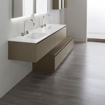 Meuble vasque double / suspendu / en verre...