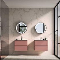 Meuble vasque double / suspendu / en bois...