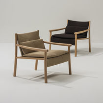 Fauteuil contemporain / en tissu / en chêne...