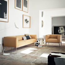 Fauteuil contemporain / en cuir / en simili...