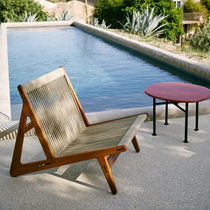 Fauteuil contemporain / en tissu / en bois...