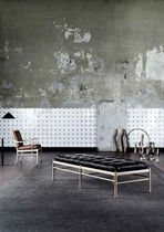 Banquette contemporaine / en cuir / grise