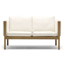 Canapé contemporain / blanc / en cuir /...