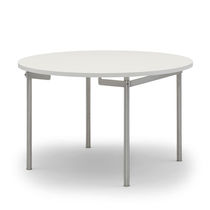 Table contemporaine / en bois / ronde /...