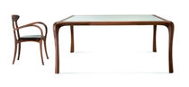 Table à manger contemporaine / en verre...