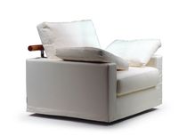 Fauteuil contemporain / en bois / en tissu...