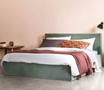Lit double / simple / contemporain / tapissé