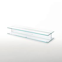 Table basse contemporaine / en verre fumé...