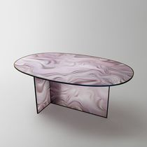 Table contemporaine / en cristal / ovale...