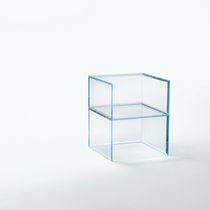 Fauteuil contemporain / en verre / transparent