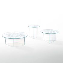 Table basse contemporaine / en verre / ronde...