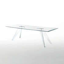 Table à manger contemporaine / en verre...