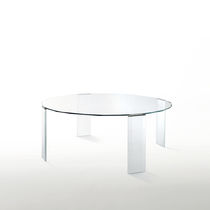 Table à manger contemporaine / en verre...