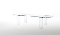 Table contemporaine / en verre / rectangulaire...