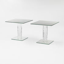 Table bistrot contemporaine / en cristal...