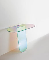 Console contemporaine / en verre / ovale...