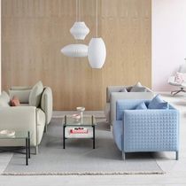 Canapé contemporain / gris / bleu / rouge