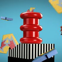 Tabouret contemporain / en technopolymère...