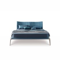 Lit double / contemporain / tapissé / avec...