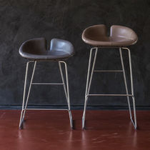 Tabouret de bar contemporain / en cuir /...