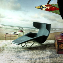 Chaise longue contemporaine / en cuir /...
