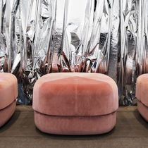 Pouf contemporain / en tissu / carré / blanc