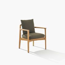 Fauteuil contemporain / en tissu / en iroko...