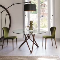 Table à manger contemporaine / en verre...