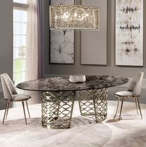 Table contemporaine / en marbre / avec piètement...