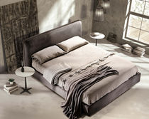 Lit double / contemporain / tapissé / en...