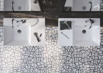 Vasque murale / en céramique / avec plan...
