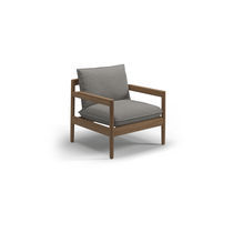 Fauteuil contemporain / en tissu / en teck...