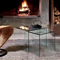 Table gigogne contemporaine / en verre bombé...