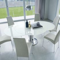 Table contemporaine / en verre / ronde /...
