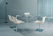 Chaise contemporaine / en cuir / piètement...
