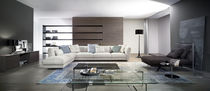 Canapé d'angle / contemporain / gris / en...
