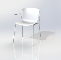 Chaise contemporaine / tapissée / avec accoudoirs...