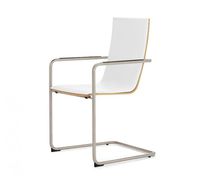 Chaise contemporaine / tapissée / avec accoudoirs...