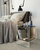 Table de chevet contemporaine / en verre...
