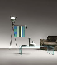 Table basse contemporaine / en verre bombé...