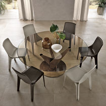 Table à manger contemporaine / en verre...