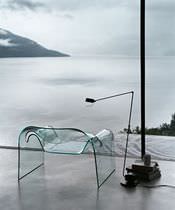 Fauteuil contemporain / en verre / transparent...