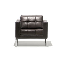 Fauteuil contemporain / en cuir / gris /...