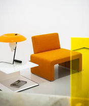 Chauffeuse contemporaine / en tissu / orange...