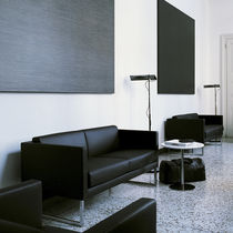 Canapé contemporain / noir / en cuir / 2...
