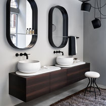 Meuble vasque double / suspendu / en bois...